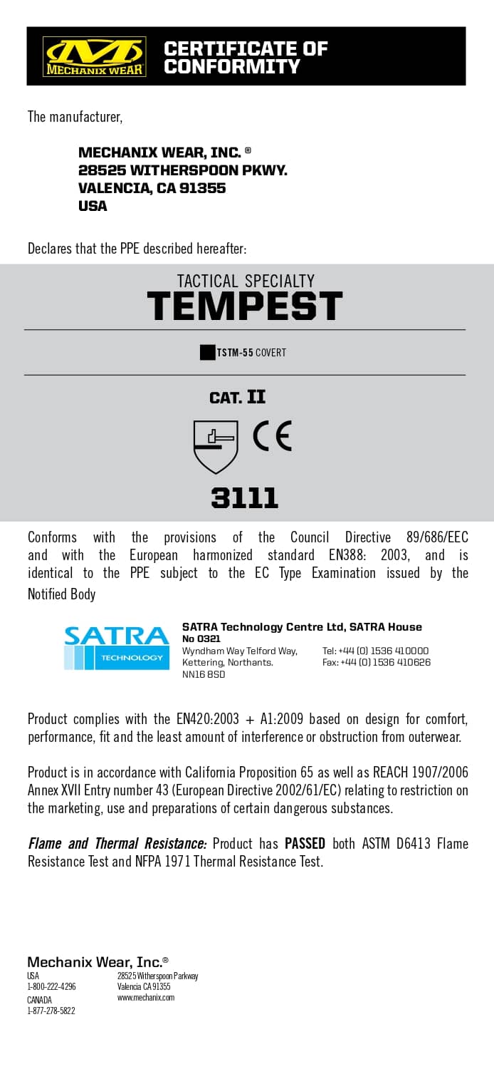 certifikat tempest 